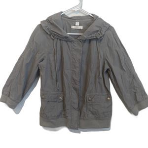 Ann Taylor LOFT Cotton Utility High Neck Casual Light Jacket M